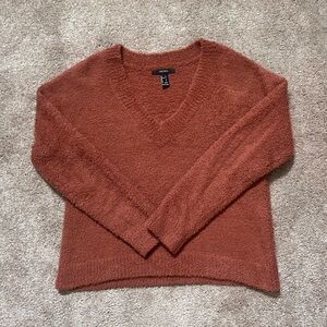 Cozy burnt orange teddy sweater size small!